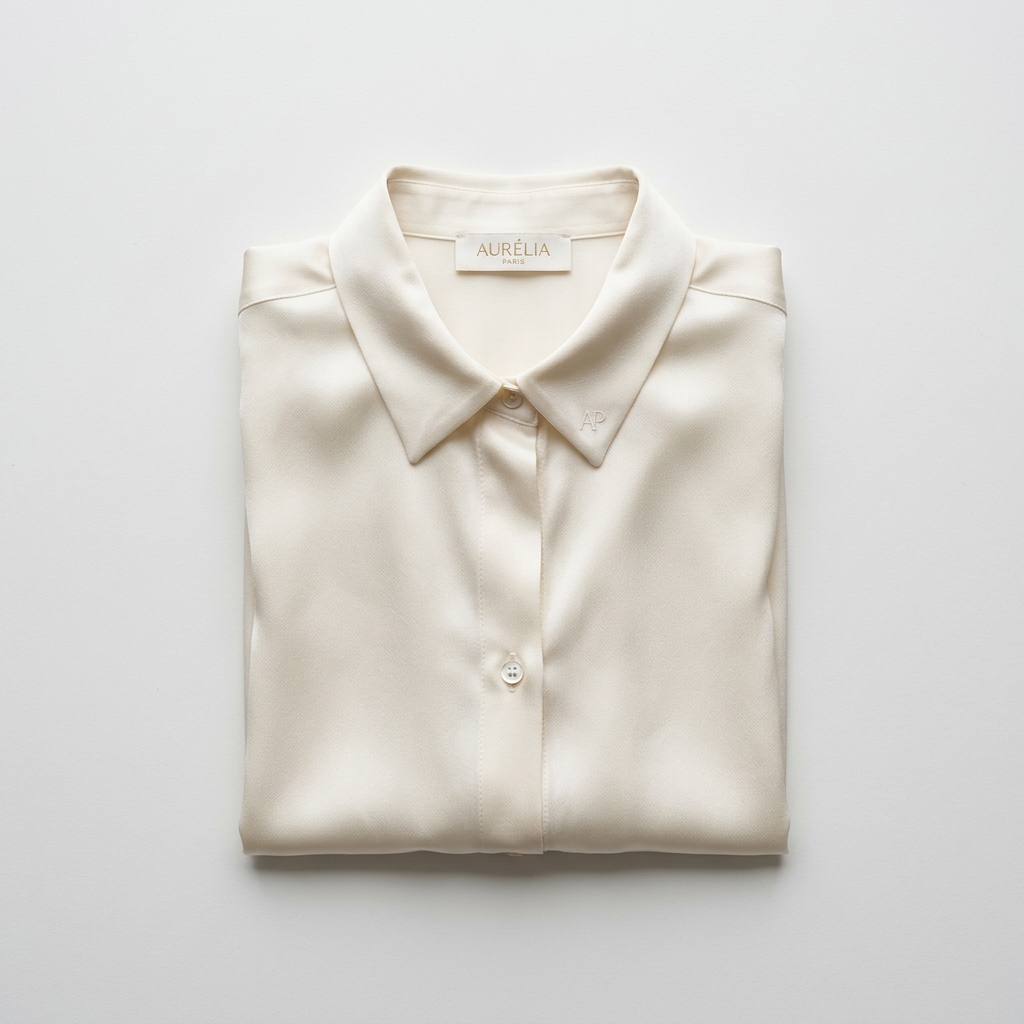 Blusa de Seda com LaÃ§o Refinado